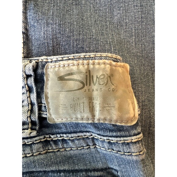 Silver Jeans SUKI Slim Boot Built Free Distressed Flap Pocket 32x33 (fits 32x32) - Picture 5 of 15